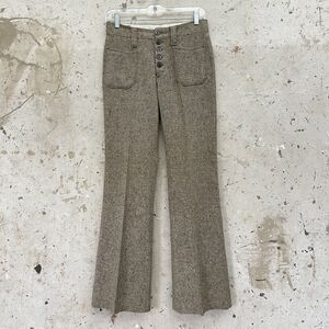 Vintage 1970’s Hip Hugger Tweed Flare Pants By h.i.s. Small